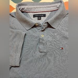 Tommy Hilfiger Classic Heather Blue Polo Mens Size XL Embroidered Logo Preppy B